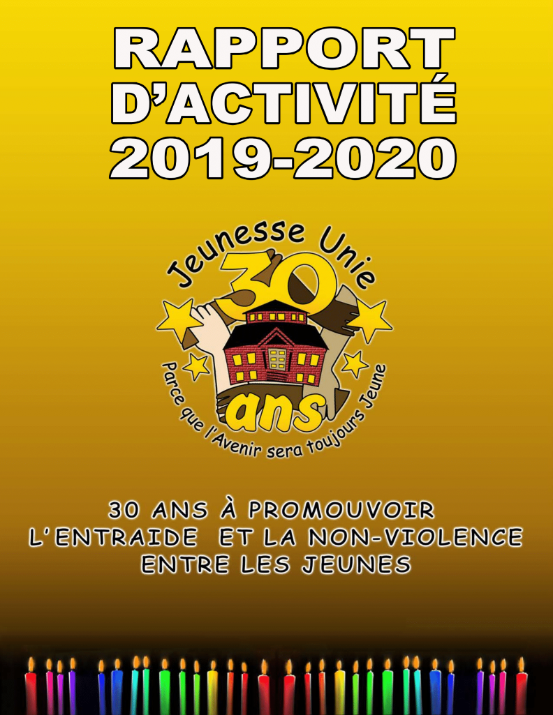 Couverture du rapport d'activité 2018-2019.